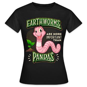 Ver de terre, ver, vers de terre comique drôle de dicton - T-shirt Femme - noir - Devant - AI Model Female 172 dark (172cm)