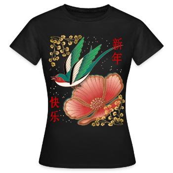 Chinese New Year, China Happy New Year - Women's T-Shirt - black - Front - AI Model Female 172 dark (172cm)