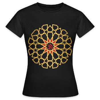 Om-Symbol Om-Sign Om-Mantra, Om-Mandala - Women's T-Shirt - black - Front - AI Model Female 172 dark (172cm)