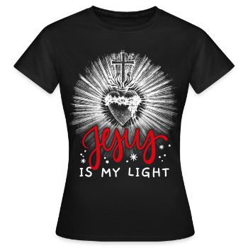 Jesus Christus, Vintage Herz, Dornenkrone, Spruch - Frauen T-Shirt - Schwarz - Vorne - AI Model Female 172 dark (172cm)