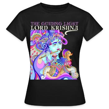 Hindouisme, joueur de flûte Lord Krishna, Inde - T-shirt Femme - noir - Devant - AI Model Female 172 dark (172cm)