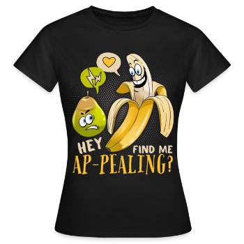 Blague à la banane, jeu de mots attrayant amusant à la banane - T-shirt Femme - noir - Devant - AI Model Female 172 dark (172cm)