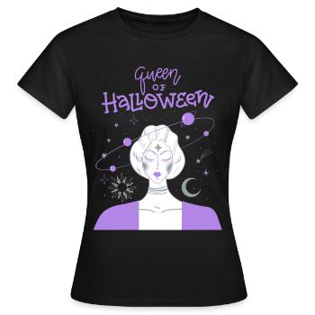 Comic Hexe, lustiger Halloween Spruch - Frauen T-Shirt - Schwarz - Vorne - AI Model Female 172 dark (172cm)
