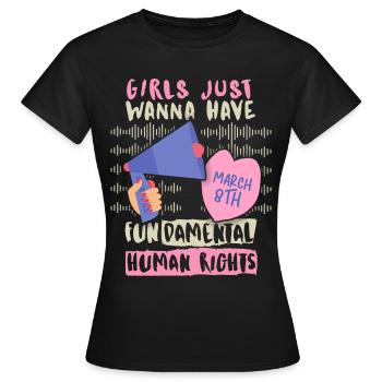 Journée internationale de la femme 8 mars, Droits des femmes - T-shirt Femme - noir - Devant - AI Model Female 172 dark (172cm)