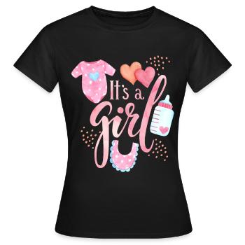 Baby Spruch, cute baby-girl, Kawaii-Baby - Frauen T-Shirt - Schwarz - Vorne - AI Model Female 172 dark (172cm)
