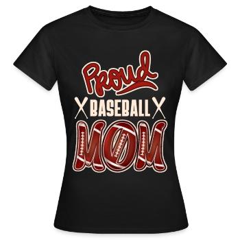 Proud Baseball-Mom, American Baseball Design - Frauen T-Shirt - Schwarz - Vorne - AI Model Female 172 dark (172cm)
