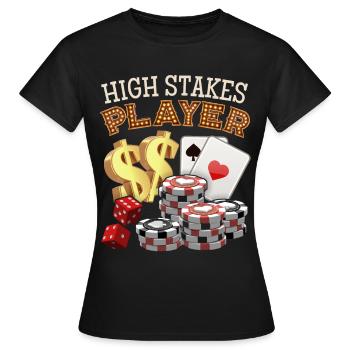 Jeu de poker, jetons de poker, sort - T-shirt Femme - noir - Devant - AI Model Female 172 dark (172cm)