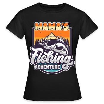 Fishing, Fishing, Fishing Adventure Mom Saying - Women's T-Shirt - black - Front - AI Model Female 172 dark (172cm)