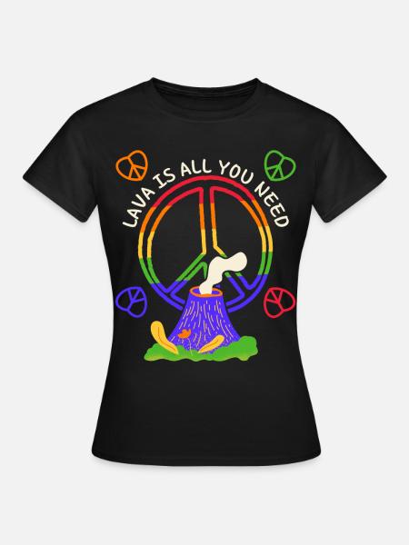 Frieden-Symbol, Friedenszeichen mit Vulkan, Pun - Frauen T-Shirt - Schwarz