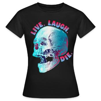 Drôle de crâne, dicton morbide, design de motard - T-shirt Femme - noir - Devant - AI Model Female 172 dark (172cm)