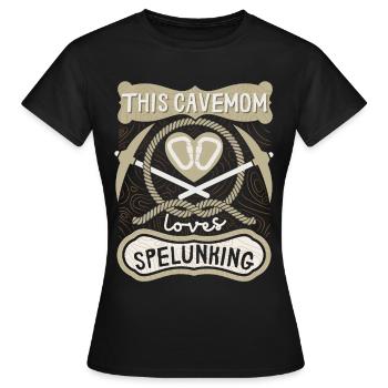 Maman Spelunking, spéléologue spéléologie, disant - T-shirt Femme - noir - Devant - AI Model Female 172 dark (172cm)