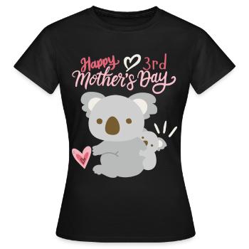 Bonne fête des mères, Koala avec bébé, 3e fête des mères - T-shirt Femme - noir - Devant - AI Model Female 172 dark (172cm)