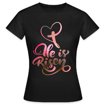Easter Jesus Christ Resurrection Saying - Women's T-Shirt - black - Front - AI Model Female 172 dark (172cm)