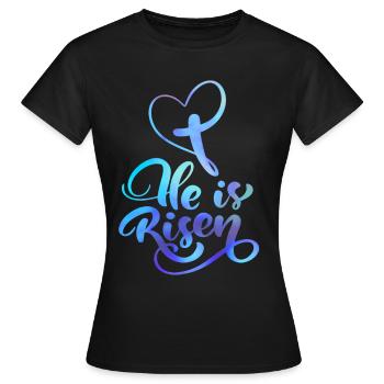 Easter Jesus Christ Resurrection Saying - Women's T-Shirt - black - Front - AI Model Female 172 dark (172cm)