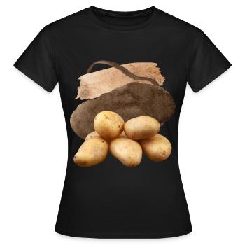 Potato, Potato Design, Vegan Potatoes - Women's T-Shirt - black - Front - AI Model Female 172 dark (172cm)