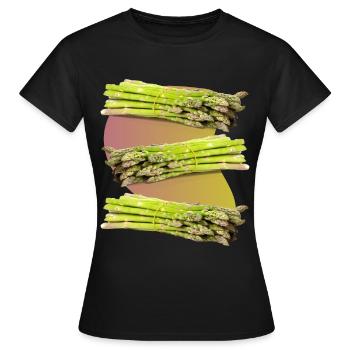 Spargel, grüner Spargel - Frauen T-Shirt - Schwarz - Vorne - AI Model Female 172 dark (172cm)