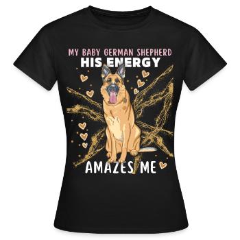 Deutscher Schäferhund, Rassehund lustiger Spruch - Frauen T-Shirt - Schwarz - Vorne - AI Model Female 172 dark (172cm)