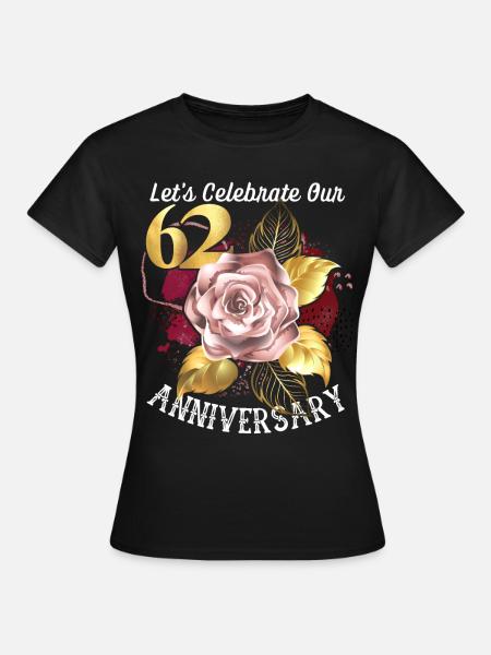 62° anniversario, anniversario di anniversario, anniversario di matrimonio - Maglietta da donna - nero