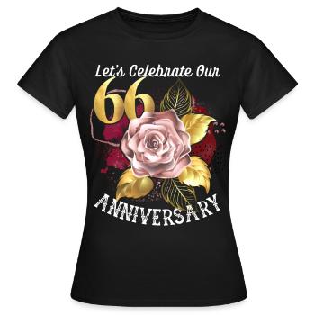 66th anniversary, anniversary celebration, wedding anniversary - Women's T-Shirt - black - Front - AI Model Female 172 dark (172cm)