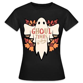Fantôme d’Halloween, Morbide Dire Ghoul Times - T-shirt Femme - noir - Devant - AI Model Female 172 dark (172cm)