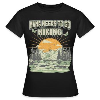 Maman Doit Faire De La Randonnée, Dire Vintage Montagnes, Randonnée - T-shirt Femme - noir - Devant - AI Model Female 172 dark (172cm)
