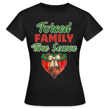 Ironique Dire Fête De Famille Drôle Noël - T-shirt Femme - noir - Devant - AI Model Female 172 dark (172cm)