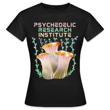 Psychedelic Mushrooms, Psychedelic, Saying - Women's T-Shirt - black - Front - AI Model Female 172 dark (172cm)