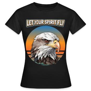 Motif d’aigle, Illustration d’aigle, dicton - T-shirt Femme - noir - Devant - AI Model Female 172 dark (172cm)