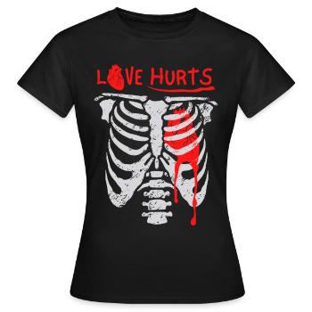 Liebeskummer, lustiges Skelett, Liebe Herz, Spruch - Frauen T-Shirt - Schwarz - Vorne - AI Model Female 172 dark (172cm)