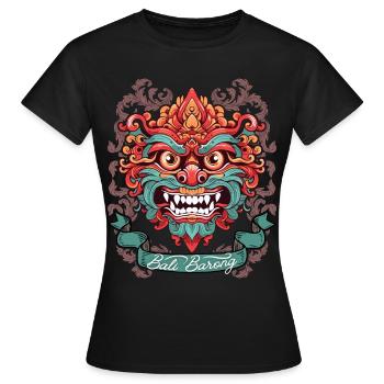 Masque Barong, divinité indonésienne, Bali - T-shirt Femme - noir - Devant - AI Model Female 172 dark (172cm)