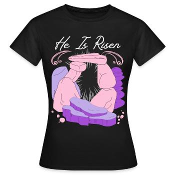 Jesus Christ Resurrection Easter Saying - Women's T-Shirt - black - Front - AI Model Female 172 dark (172cm)