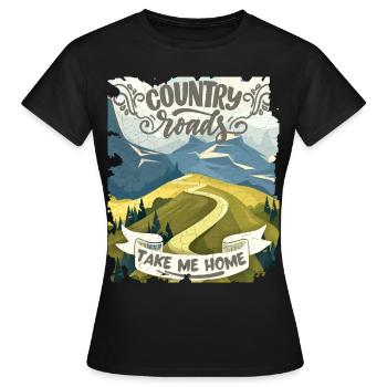 La Vie À La Campagne Dictant, Paysage, Vacances, Randonnée - T-shirt Femme - noir - Devant - AI Model Female 172 dark (172cm)