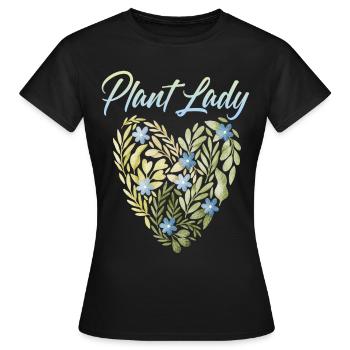 Floral Heart for Plants Fans, Plant Lady - Women's T-Shirt - black - Front - AI Model Female 172 dark (172cm)