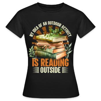 Sport, sportlich, Freizeitsport Buch, Lesen Spruch - Frauen T-Shirt - Schwarz - Vorne - AI Model Female 172 dark (172cm)