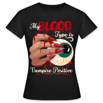 Vampir Blut, Blutsauger lustiger Spruch - Frauen T-Shirt - Schwarz - Vorne - AI Model Female 172 dark (172cm)