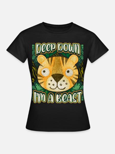 Funny Tiger Saying, Kawaii Jungle Tiger - Women's T-Shirt - black