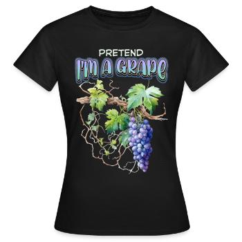 Weintrauben, lustiger Spruch Weinrebe Illustration - Frauen T-Shirt - Schwarz - Vorne - AI Model Female 172 dark (172cm)