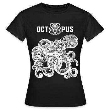 Poulpe, Poulpe Poulpe, Illustration de poulpe - T-shirt Femme - noir - Devant - AI Model Female 172 dark (172cm)