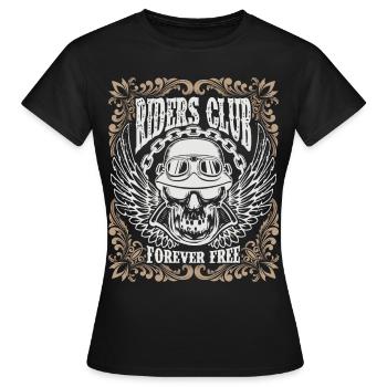 Motorradfahrer Spruch, vintage Totenkopf mit Helm - Frauen T-Shirt - Schwarz - Vorne - AI Model Female 172 dark (172cm)