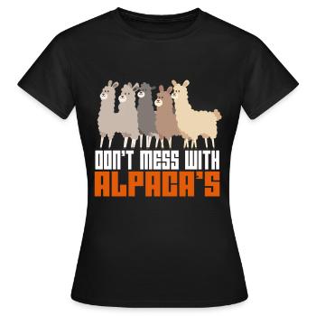 Alpaga alpaga alpaga alpaga alpaga - T-shirt Femme - noir - Devant - AI Model Female 172 dark (172cm)