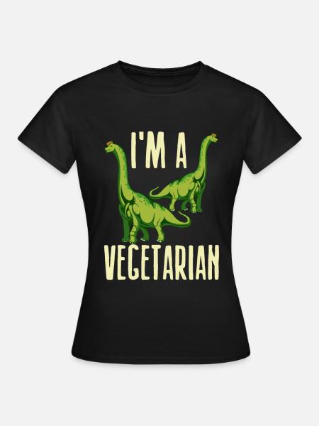 Dino Vegetarier - Frauen T-Shirt - Schwarz