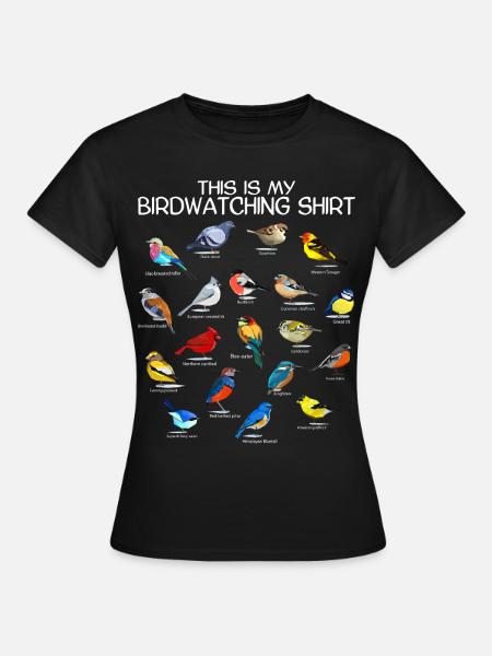 Vögel beobachten Orinthologe Birdwatching Geschenk - Dame-T-shirt - sort