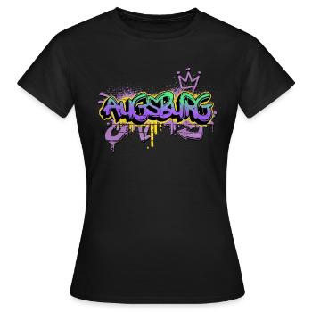 Augsburg Deutschland Stadt Graffiti Spray Sprayer - Frauen T-Shirt - Schwarz - Vorne - AI Model Female 172 dark (172cm)