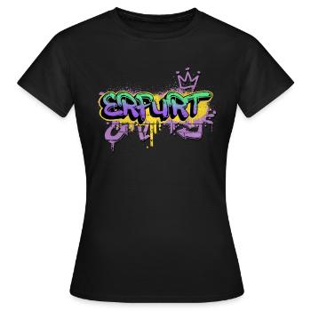 Erfurt Deutschland Stadt Graffiti Spray Sprayer - Frauen T-Shirt - Schwarz - Vorne - AI Model Female 172 dark (172cm)