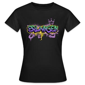 Erlangen Deutschland Stadt Graffiti Spray Sprayer - Frauen T-Shirt - Schwarz - Vorne - AI Model Female 172 dark (172cm)