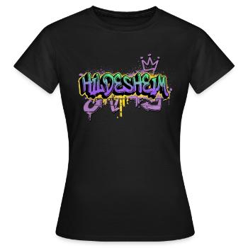 Hildesheim Deutschland Graffiti Spray Sprayer - Frauen T-Shirt - Schwarz - Vorne - AI Model Female 172 dark (172cm)