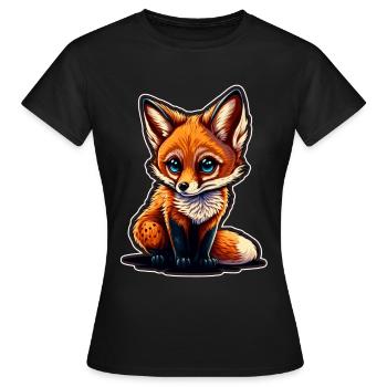 Cute Fox Baby Cuddle Shirt Cuddle Shirt - Women's T-Shirt - black - Front - AI Model Female 172 dark (172cm)