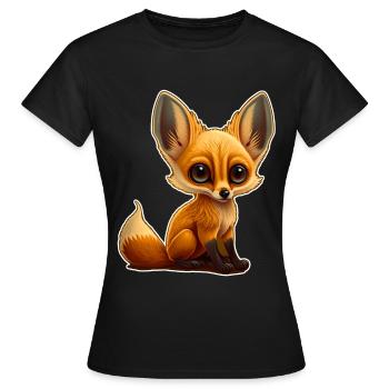 Cute Fox Baby Cuddle Shirt Cuddle Shirt - Women's T-Shirt - black - Front - AI Model Female 172 dark (172cm)