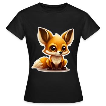 Cute Fox Baby Cuddle Shirt Cuddle Shirt - Women's T-Shirt - black - Front - AI Model Female 172 dark (172cm)