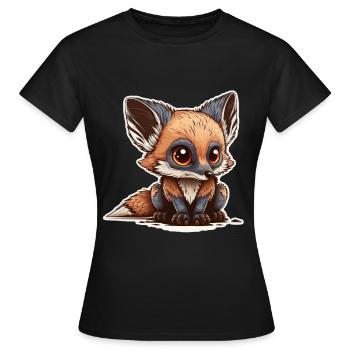 Cute Fox Baby Cuddle Shirt Cuddle Shirt - Women's T-Shirt - black - Front - AI Model Female 172 dark (172cm)